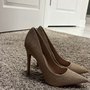 Shoe Republic LA Glittering Tan Heels